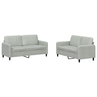 2-delige Loungeset fluweel lichtgrijs 2