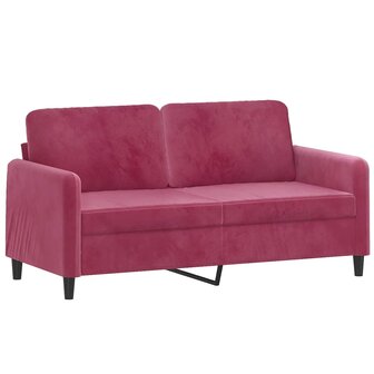 2-delige Loungeset fluweel wijnrood 4