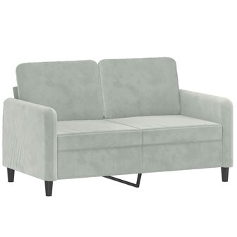 2-delige Loungeset met kussens fluweel lichtgrijs 3