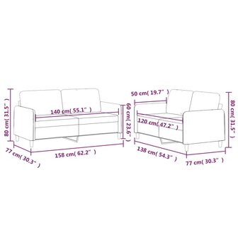 2-delige Loungeset met kussens stof lichtgrijs 7