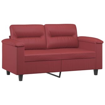 2-delige Loungeset met kussens kunstleer wijnrood 3