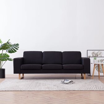 Driezitsbank stof zwart 1