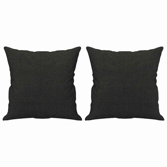 Driezitsbank met sierkussens 180 cm stof zwart 5