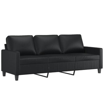 Driezitsbank 180 cm kunstleer zwart 2