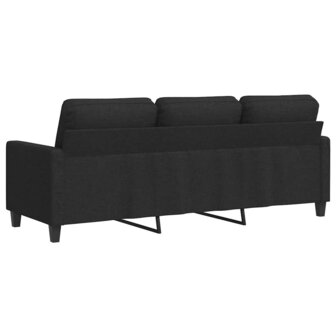 Driezitsbank 180 cm stof zwart 6