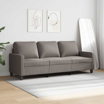 Driezitsbank 180 cm stof taupe 3