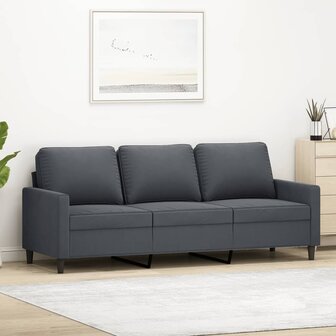 Driezitsbank 180 cm fluweel donkergrijs 1