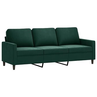 Driezitsbank 180 cm fluweel donkergroen 2