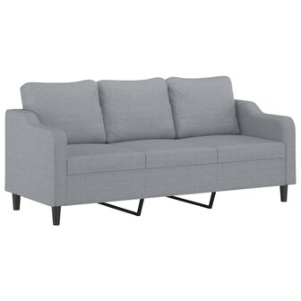 Driezitsbank 180 cm stof lichtgrijs 2