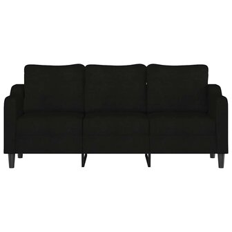 Driezitsbank 180 cm stof zwart 3