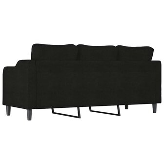 Driezitsbank 180 cm stof zwart 5