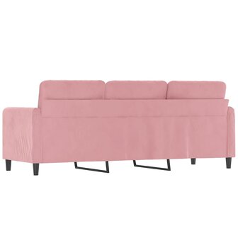 Driezitsbank 180 cm fluweel roze 5