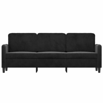 Driezitsbank 180 cm fluweel zwart 3