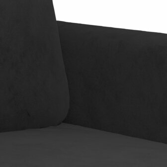 Driezitsbank 180 cm fluweel zwart 6