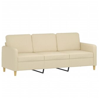 Driezitsbank 180 cm stof cr&amp;egrave;mekleurig 2