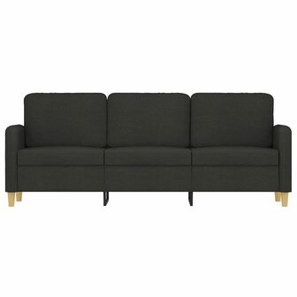 Driezitsbank 180 cm stof zwart 3
