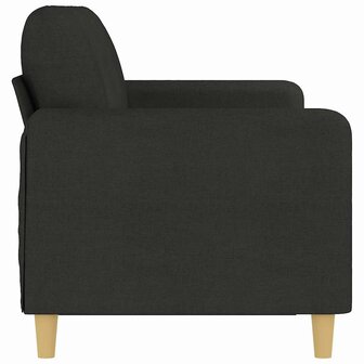 Driezitsbank 180 cm stof zwart 4