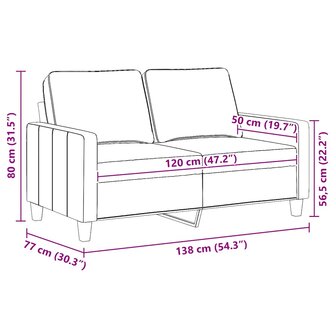 Tweezitsbank 120 cm stof zwart 9