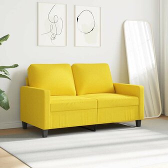 Tweezitsbank 120 cm stof lichtgeel 3