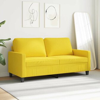 Tweezitsbank 140 cm stof lichtgeel 3