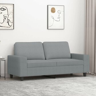 Tweezitsbank 140 cm stof lichtgrijs 1