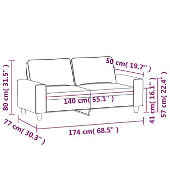 Tweezitsbank 140 cm stof lichtgrijs 8