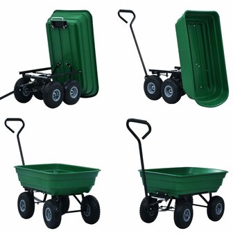 Tuinkiepwagen 300 kg 75L groen 4