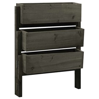Plantenbak inklapbaar 60x14x75 cm massief vurenhout grijs 1