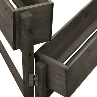Plantenbak inklapbaar 60x14x75 cm massief vurenhout grijs 3
