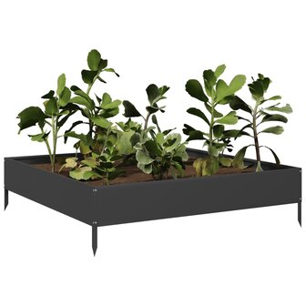 Plantenbak verhoogd 100x100x26 cm staal zwart 3