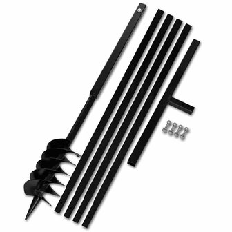 Grondboor met handvat 120 mm en verlengstukken 5 m (staal) 2