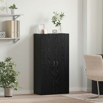 Kantoorkast Zwart eiken 60 x 32 x 115 cm Bewerkt hout 1