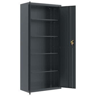 Archiefkast 90x40x200 cm staal antracietkleurig 4
