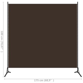 Kamerscherm met 1 paneel 175x180 cm bruin 5