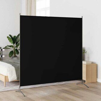 Kamerscherm met 1 paneel 175x180 cm zwart 1