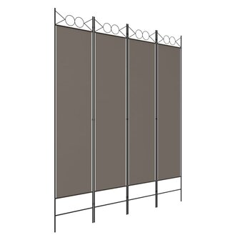Kamerscherm met 4 panelen 160x200 cm stof antracietkleurig 3