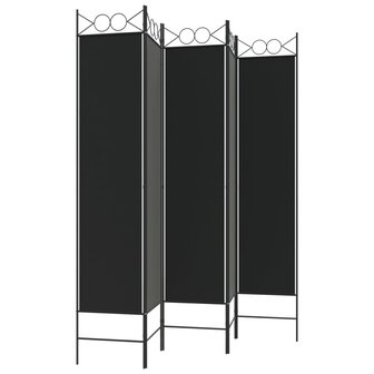 Kamerscherm met 5 panelen 200x200 cm stof zwart 5