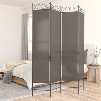 Kamerscherm met 4 panelen 160x220 cm stof antracietkleurig 1