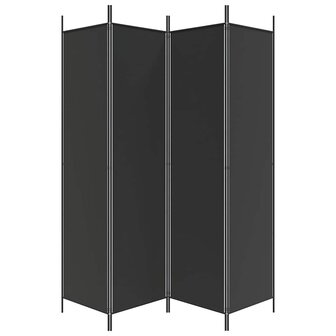 Kamerscherm met 4 panelen 200x200 cm stof zwart 4