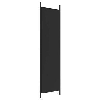 Kamerscherm met 4 panelen 200x200 cm stof zwart 6