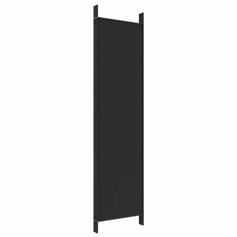Kamerscherm met 5 panelen 250x200 cm stof zwart 7