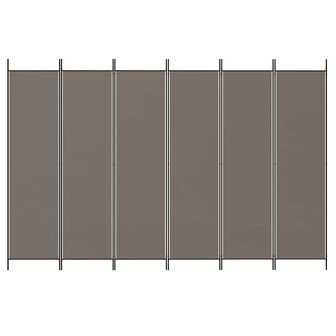 Kamerscherm met 6 panelen 300x200 cm stof antracietkleurig 4