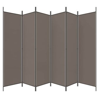 Kamerscherm met 6 panelen 300x200 cm stof antracietkleurig 6