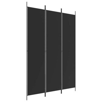 Kamerscherm met 3 panelen 150x220 cm stof zwart 2
