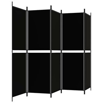Kamerscherm met 5 panelen 250x180 cm stof zwart 5