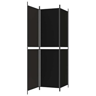 Kamerscherm met 3 panelen 150x200 cm stof zwart 5