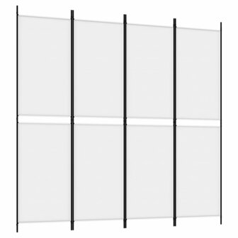 Kamerscherm met 4 panelen 200x200 cm stof wit 2