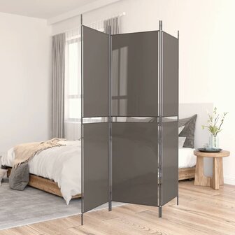Kamerscherm met 3 panelen 150x220 cm stof antracietkleurig 1