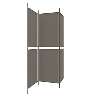 Kamerscherm met 3 panelen 150x220 cm stof antracietkleurig 4