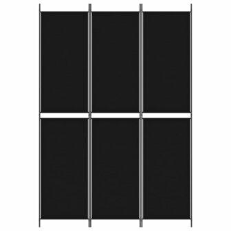 Kamerscherm met 3 panelen 150x220 cm stof zwart 3